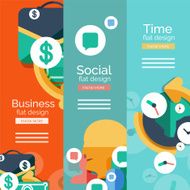 Set of flat design universal web concepts N3