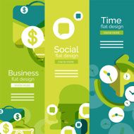 Set of flat design universal web concepts N4