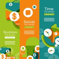 Set of flat design universal web concepts N5