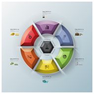 Modern Rotate Circle Propeller Three Dimension Polygon Business Infographic N2