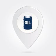 Map Marker Pin Blue Fuel Storage Tank Silhouette Round Icon