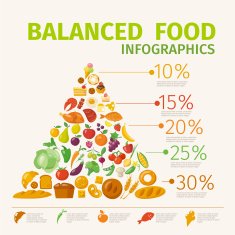 Balanced food infographic pyramid