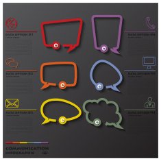 Line Speech Bubble Communication Connection Business Infographic N2