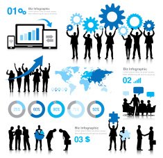 Vector of Business Communication And Infographic