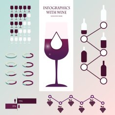 Series infographic elements for design and graphics Wine grapes