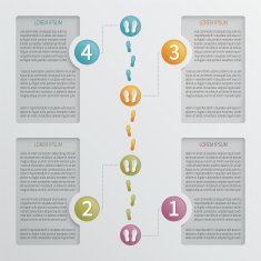 Four steps vector perforated infographic template N2