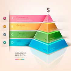 Colored pyramid info graphics
