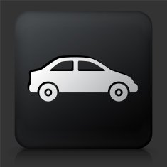 Black Square Button with Car