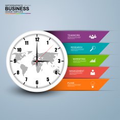 Abstract 3D digital business Infographic N16