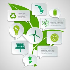Ecology and energy paper bubbles infographic