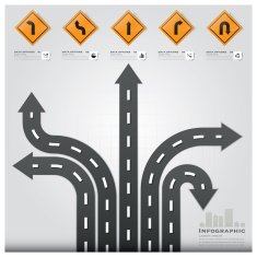 Road And Street Traffic Sign Business Infographic Design Template