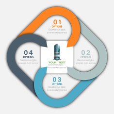 Infographics business circle origami style N2