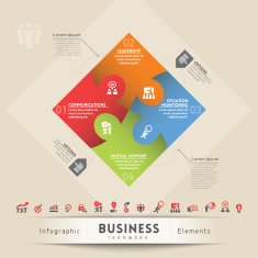 Jigsaw Puzzles Business Teamwork Concept Graphic Element