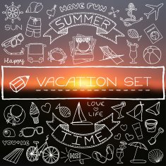 handdrawn vacation icons N2