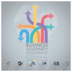 Business Journey With Global Airline Infographic Diagram N2