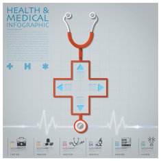Cross Shape Stethoscope Health And Medical Infographic N2