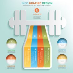 Fitness info graphic design clean vector