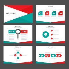 Red green Multipurpose Infographic elements presentation template flat design