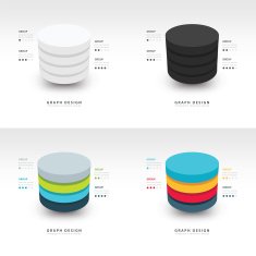 Modern Infographics template cylinder vector set