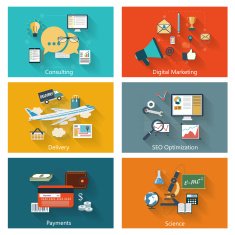 Modern concept banners set in flat design