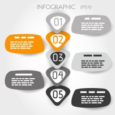 orange bubble infographic with big arrows