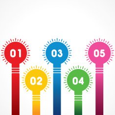 Modern info-graphics options banner with bulbs