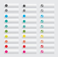 Set of white web buttons
