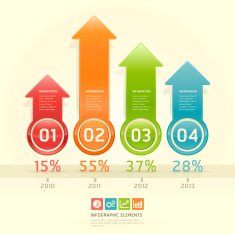 Color arrow infographics options symbol template N3