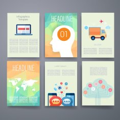 Templates Design Set of Web Mail Brochures Mobile Technology Infographic N24