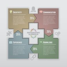 Infographic Square Arrows