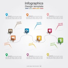 Infographic report template with lines and icons Vector N6