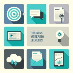 flat design concept for business workflow