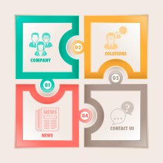 Infographics banner Square puzzle
