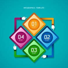 Abstract vector 4 steps infographic template in flat style N2
