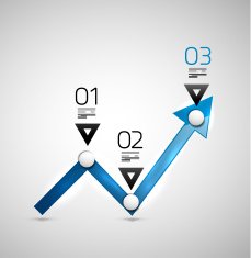 Vector blue positive statistics icon