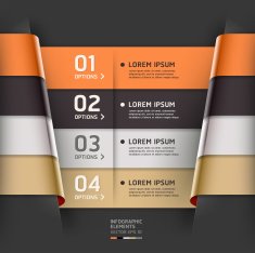 Modern Infographics banner ribbon style template