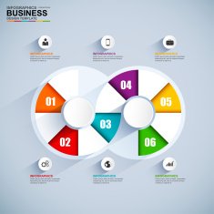 Abstract 3D digital business timeline Infographic