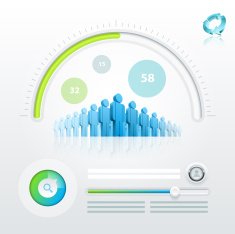 Community and recycle infographic elements