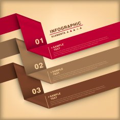 abstract 3d origami paper infographics