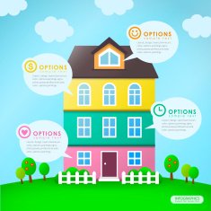 abstract house infographics design