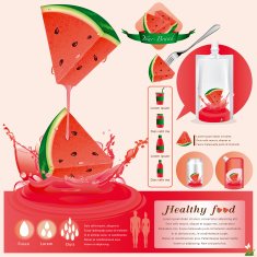 Watermelon juice infographics vector illustration