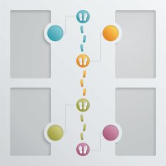 Four steps vector perforated infographic template N3