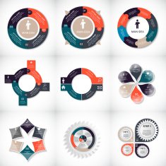 Collection of Infographic Templates for Business Vector Illustra N37