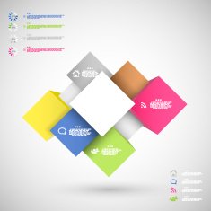 Infographic colorful cubes for data presentation N2