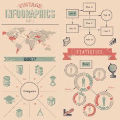 Vintage infographics design elements N4
