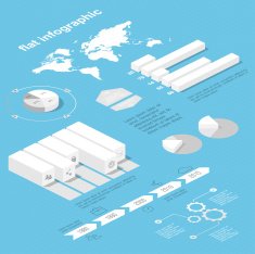 Flat 3d isometric infographic for your business presentations