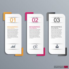 Abstract 3D paper Infographic N17