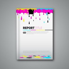 Modern abstract brochure in print style CMYK