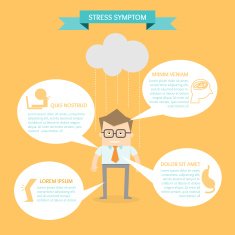 business man on health infographic stress symptom concept