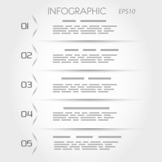 orange transparent triangular infographic five options